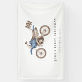 Charmant Blauw Vuil Bike Banner (Verticaal)