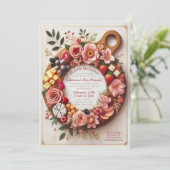 Charmant Bloemen Charcuterie Galentine's Day Party Kaart (Staand voorkant)