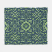 Charmant bloemendamask naadloos patroon fleece deken (Voorkant (Horizontaal))