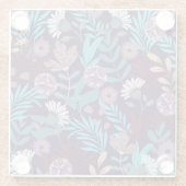 Charmant Blue & Bourgondië Flower Onderzetter (Achterkant)