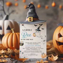 Charmant Blue Halloween Ghost Baby shower Kaart