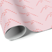 Charmant Blush Pink Sweet Candy Cane Gift Cadeaupapier (Rol Hoek)