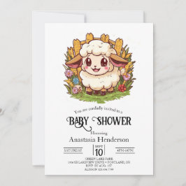 Charmant boerenerf schaap Baby shower Kaart