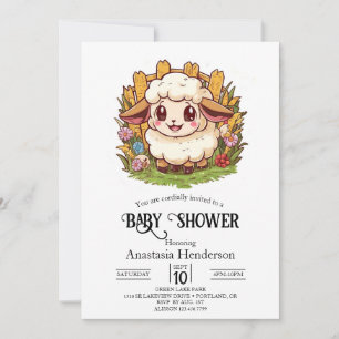 Charmant boerenerf schaap Baby shower Kaart