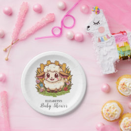 Charmant boerenerf schaap Baby shower Papieren Bordje