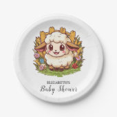 Charmant boerenerf schaap Baby shower Papieren Bordje (Voorkant)