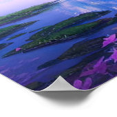 Charmant bos bij de vredige kust poster (Hoek)