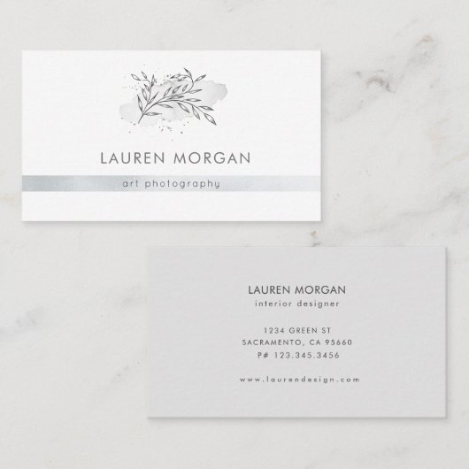 Charmant botanisch minimaal Visitekaartje (Voorkant / Achterkant)