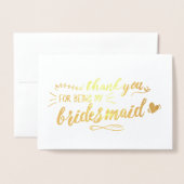 Charmant Bridesmaid Hartelijk dank Folie Kaarten (Voorkant met envelop)