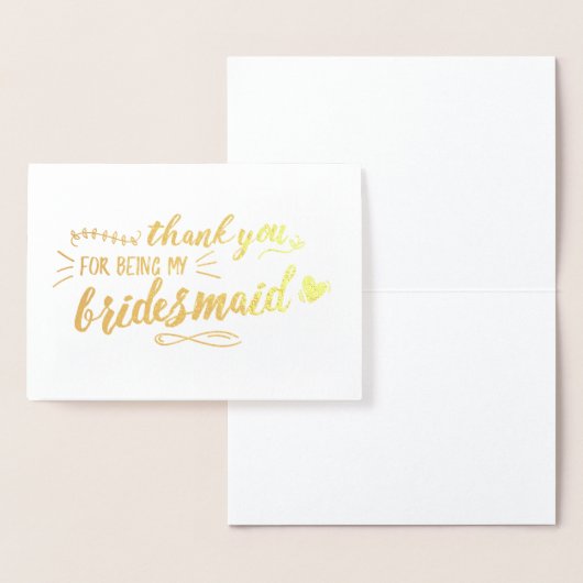 Charmant Bridesmaid Hartelijk dank Folie Kaarten (Display)