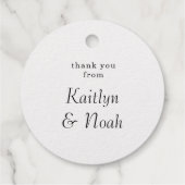 Charmant Bruiloft Monogram Bedankjes Labels (Achterkant)