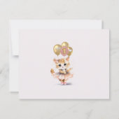Charmant BUDGET Dancing Kitten 1st Birthday Girl Kaart (Achterkant)