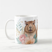 Charmant Capybara Trio en Floral Bliss Koffiemok (Links)