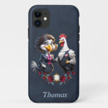 Charmant cartoon kip koppel.