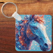 Charmant Cartoon paardenportret Sleutelhanger (Voorkant)