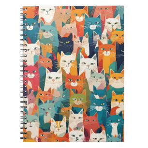 Charmant Cat Collage Notitieboek – Levendig ontwer