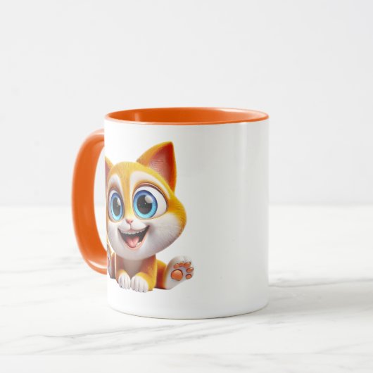 Charmant chaton met grote blauwe ogen. mok (Voorkant links)