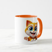 Charmant chaton met grote blauwe ogen. mok (Voorkant rechts)