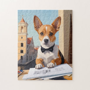 Charmant Corgi Architect Hondenliefhebber Legpuzzel