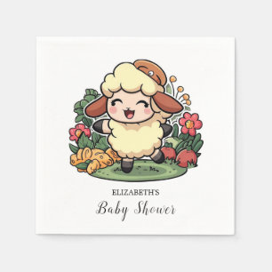 Charmant Cottagecore Sheep Baby shower Servet