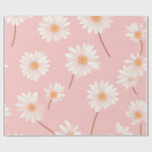 Charmant Daisy Kinder kamer patroon | Zacht roze Cadeaupapier (Vlak)