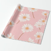 Charmant Daisy Kinder kamer patroon | Zacht roze Cadeaupapier (Uitgerold)