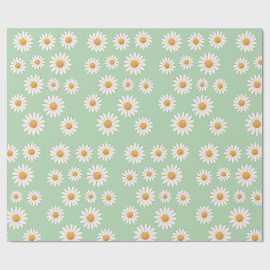 Charmant Daisy Pattern – Bloemencadeau Cadeaupapier (Vlak)