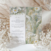 Charmant Daisy Wedding Menu Delicate Pastel Kaart