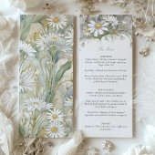 Charmant Daisy Wedding Menu Delicate Pastel Kaart