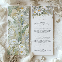 Charmant Daisy Wedding Menu Delicate Pastel Kaart