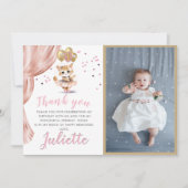 Charmant Dancing Cat Foto Eerste Verjaardag Meisje Bedankkaart (Voorkant)