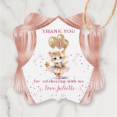 Charmant Dancing Kitten Foto Eerste Verjaardag Mei Bedankjes Labels (Achterkant)