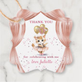 Charmant Dancing Kitten Foto Eerste Verjaardag Mei Bedankjes Labels (Voorkant)