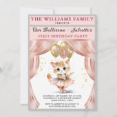 Charmant Dancing Kitten Foto Eerste Verjaardag Mei Kaart (Voorkant)