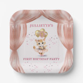 Charmant Dancing Kitten Foto Eerste Verjaardag Mei Papieren Bordje (Voorkant)