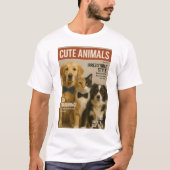 Charmant Dierentrio – Stijlvolle Dieren met Person T-shirt (Voorkant)