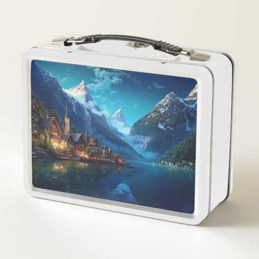 Charmant dorpje in Alpen, Europa. (Achterkant)