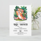 Charmant Dreamy Tiger digitaal Baby shower Kaart (Staand voorkant)