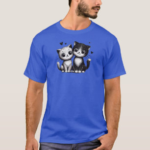 Charmant Duo Cat Design - Liefde in elke miauw! T-shirt