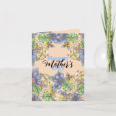 Charmant Elegant Kleurrijke Bloemen Moederdag Kaart (Voorkant)