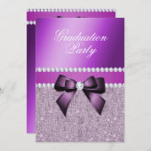 Charmant Elegant Paarse Graduation Party Kaart (Voorkant / Achterkant)
