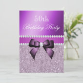 Charmant Elegant Paarse Verjaardagsfeestje Kaart (Staand voorkant)