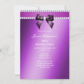 Charmant Elegant Paarse Verjaardagsfeestje Kaart (Achterkant)