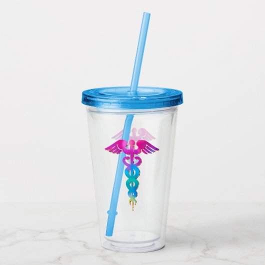 Charmant en kleurrijk medisch Logo-ontwerp Acryl Drinkbeker (Achterkant)