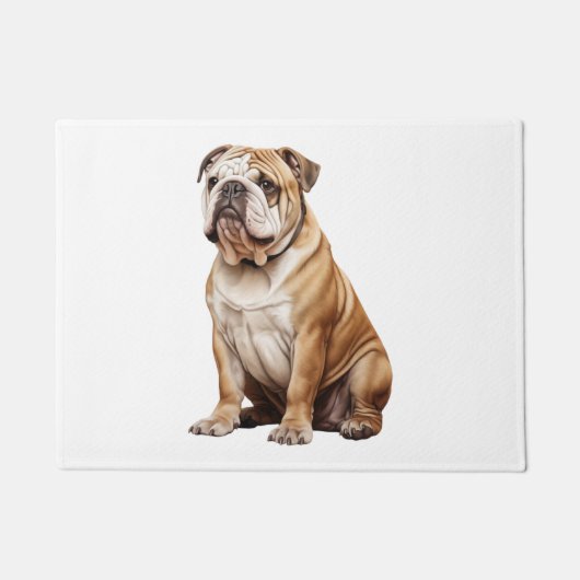 Charmant Engels Bulldog Portrait - Schattig Canin Deurmat (Voorkant)