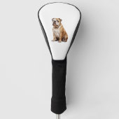 Charmant Engels Bulldog Portrait - Schattig Canin Golfheadcover (Voorkant)