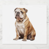 Charmant Engels Bulldog Portrait - Schattig Canin Sparkling Wijnetiket (Enkel label)