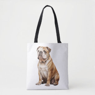Charmant Engels Bulldog Portrait - Schattig Canin Tote Bag