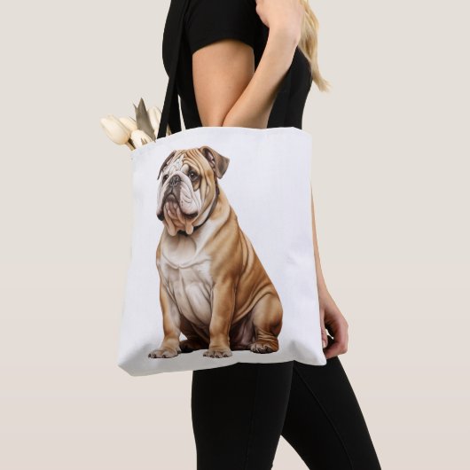 Charmant Engels Bulldog Portrait - Schattig Canin Tote Bag (Dichtbij)