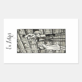 Charmant  ex libris boek Bord Rechthoekige Sticker